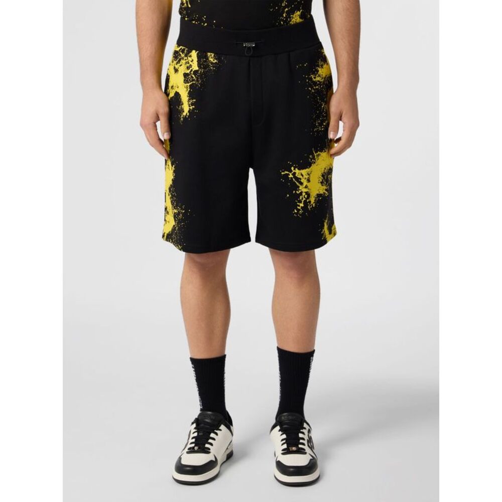 Abstract Print Jogging Shorts Plein Sport In Jersey With High Waist
